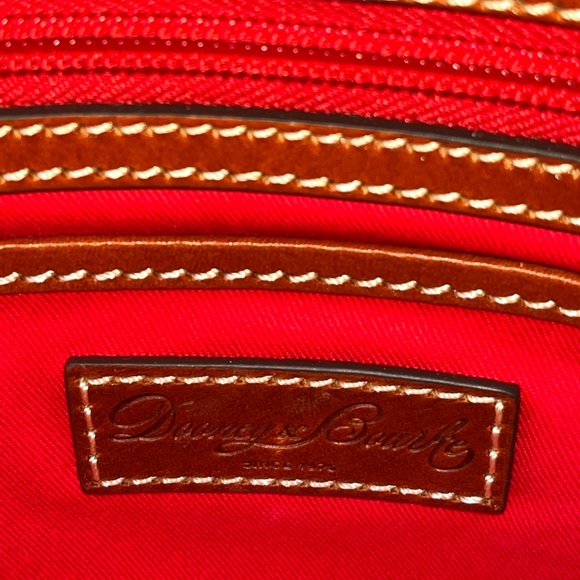 Dooney & Bourke Red and Brown Satchel with Gold Hardware - Picture 6 of 10